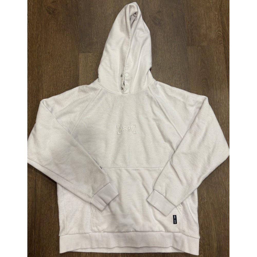 ASRV Sweater Mens Medium White Hoodie Sweatshirt Aesthetic Revolution DSG 0234